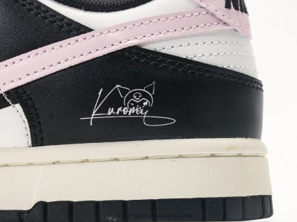 Nike Dunk Low Retro Black White Pink CW1590-100 view 7