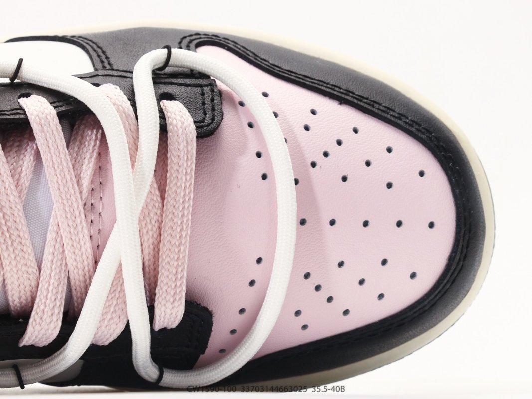Nike Dunk Low Retro Black White Pink CW1590-100 view