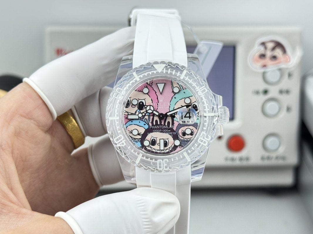 Rolex Phantom Lab Crystal 40mm White Chronograph Replica Watch view