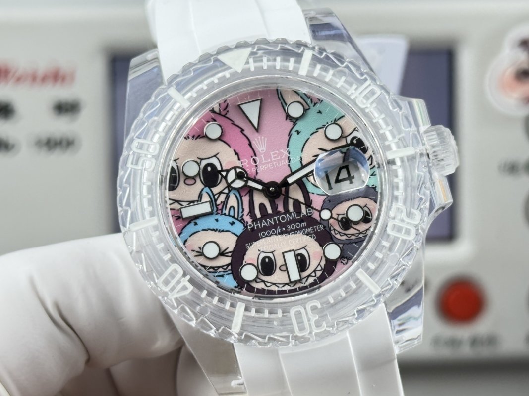 Rolex Phantom Lab Crystal 40mm White Chronograph Replica Watch view