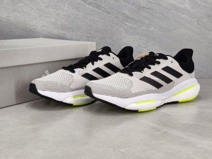 Adidas Solar Glide 5 White Black Neon Yellow Running Shoe