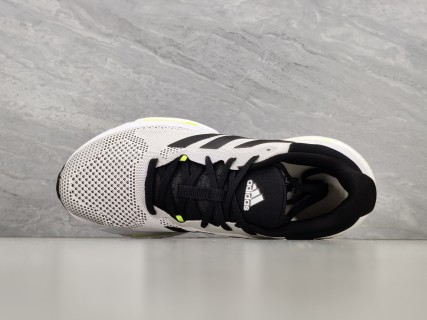 Adidas Solar Glide 5 White Black Neon Yellow Running Shoe view 3