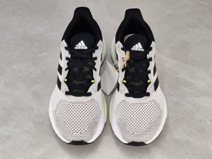 Adidas Solar Glide 5 White Black Neon Yellow Running Shoe view 6
