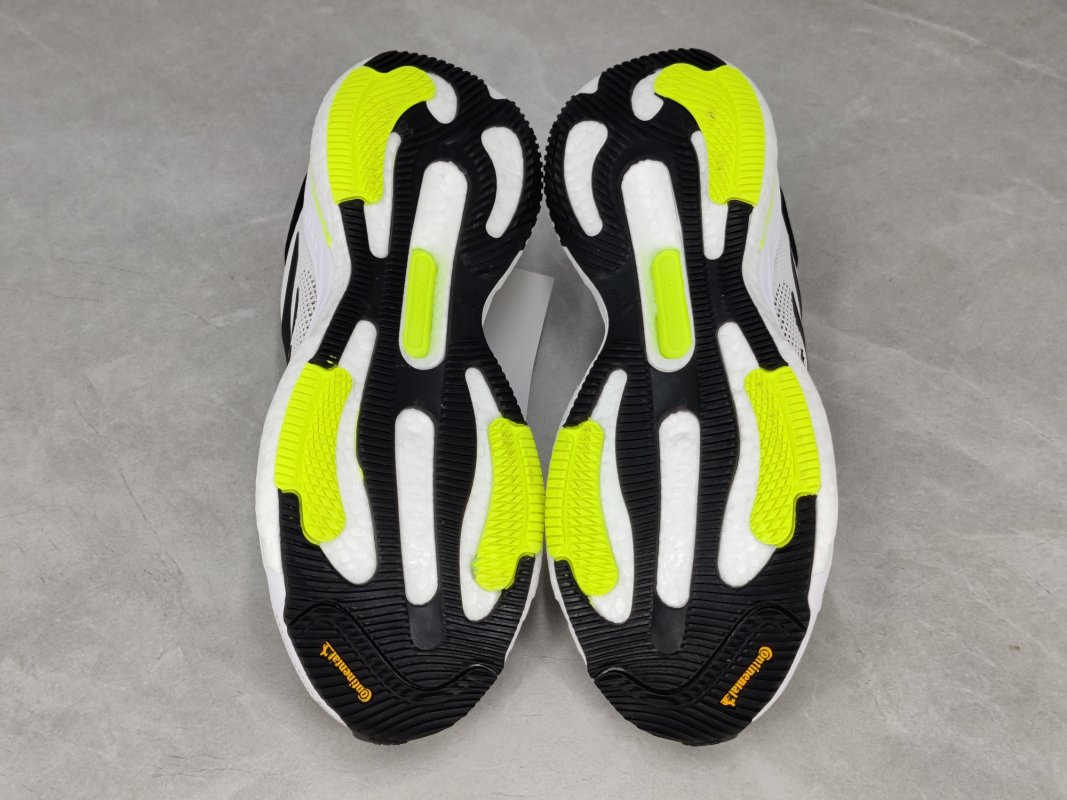 Adidas Solar Glide 5 White Black Neon Yellow Running Shoe view