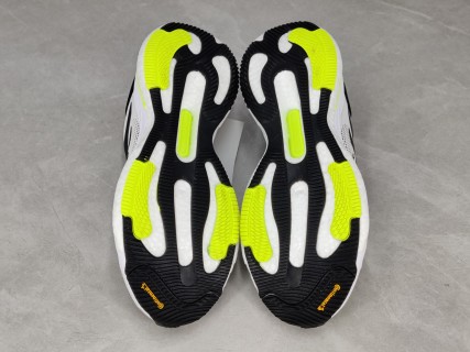 Adidas Solar Glide 5 White Black Neon Yellow Running Shoe view 7