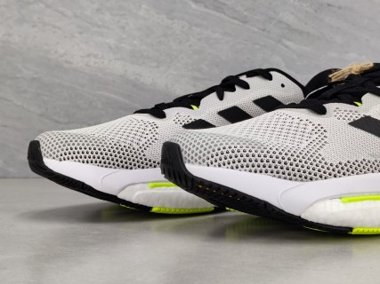 Adidas Solar Glide 5 White Black Neon Yellow Running Shoe view 8