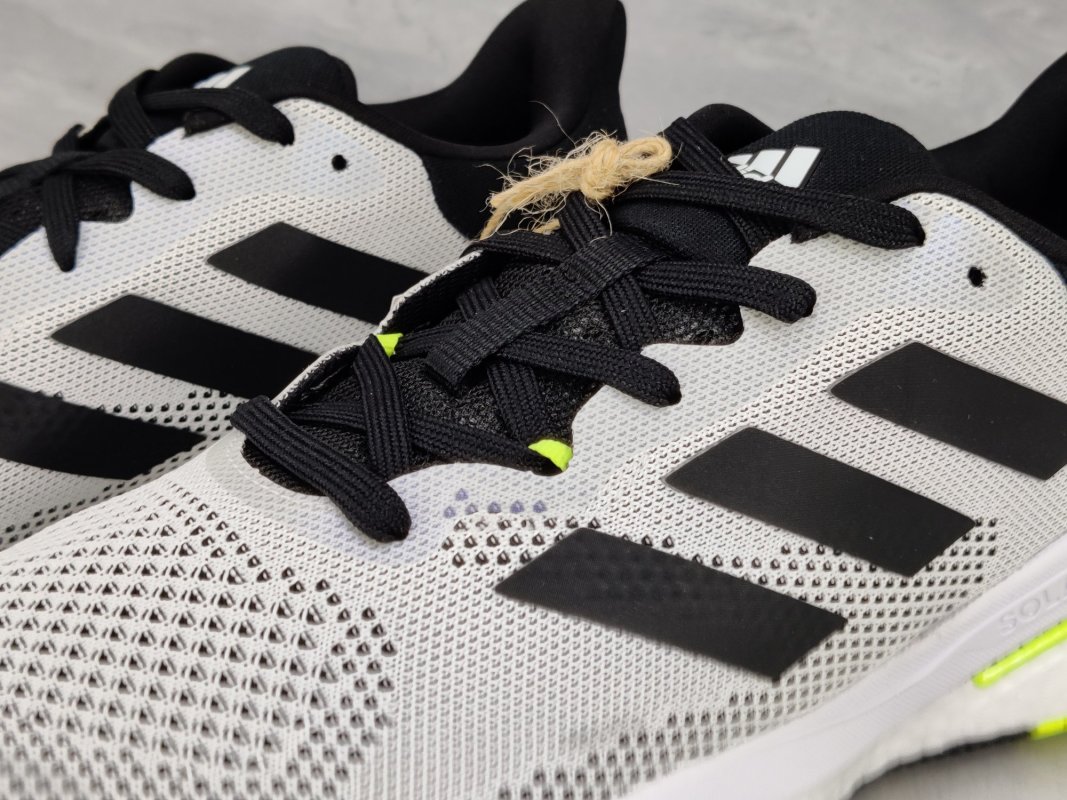 Adidas Solar Glide 5 White Black Neon Yellow Running Shoe view