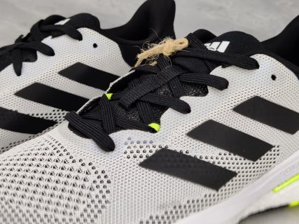 Adidas Solar Glide 5 White Black Neon Yellow Running Shoe view 9