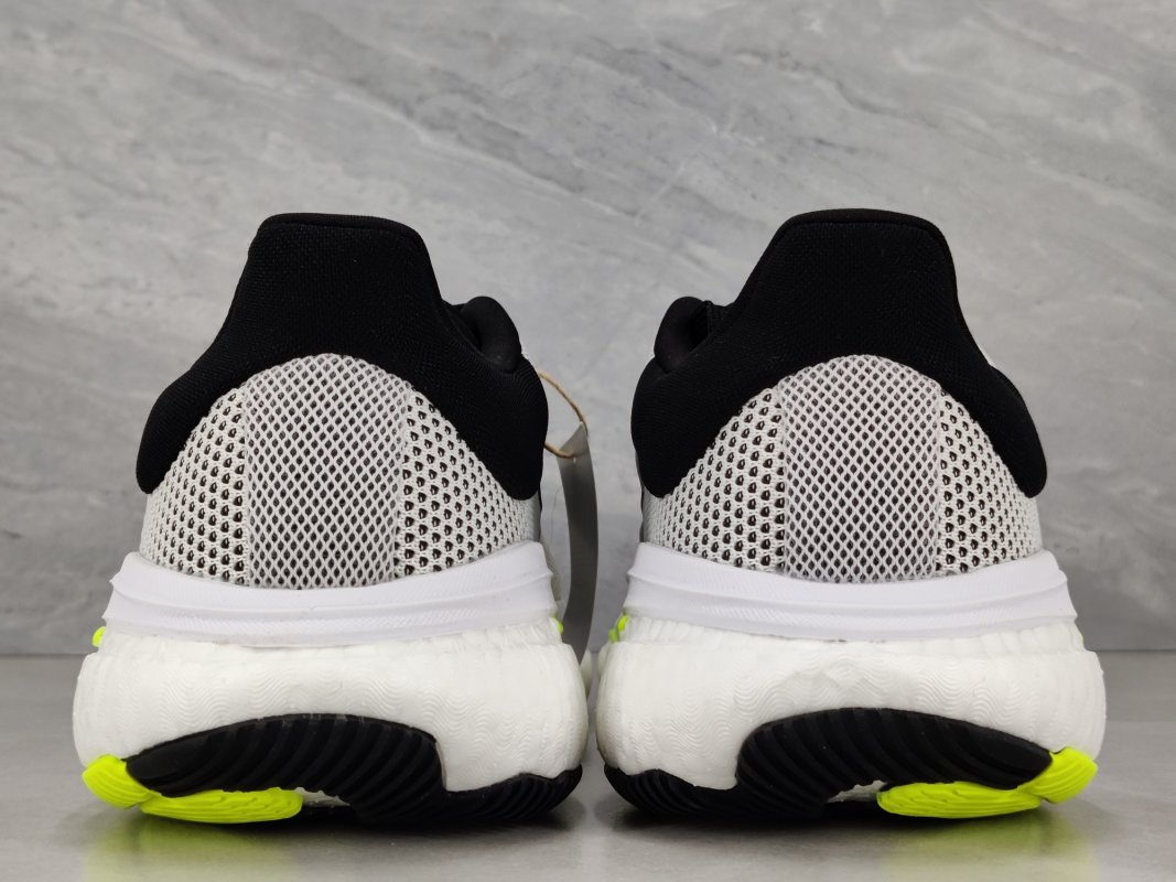 Adidas Solar Glide 5 White Black Neon Yellow Running Shoe view