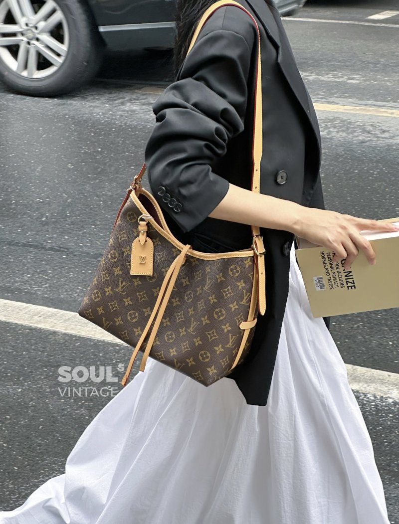 Louis Vuitton Monogram Carryall Tote Bag Brown Canvas