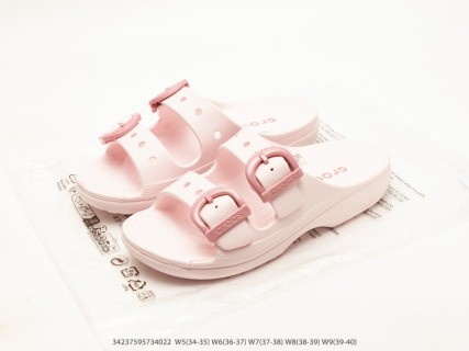 Crocs Classic Clog Sandal Pink White Women view 6