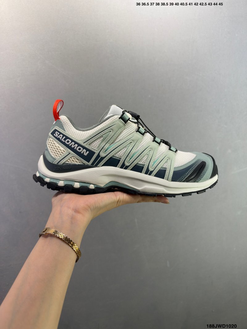 Salomon XA PRO 3D Trail Running Shoe - Cream/Navy/Red view