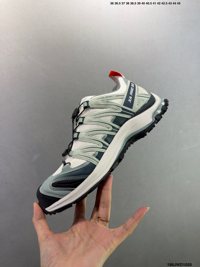Salomon XA PRO 3D Trail Running Shoe - Cream/Navy/Red view