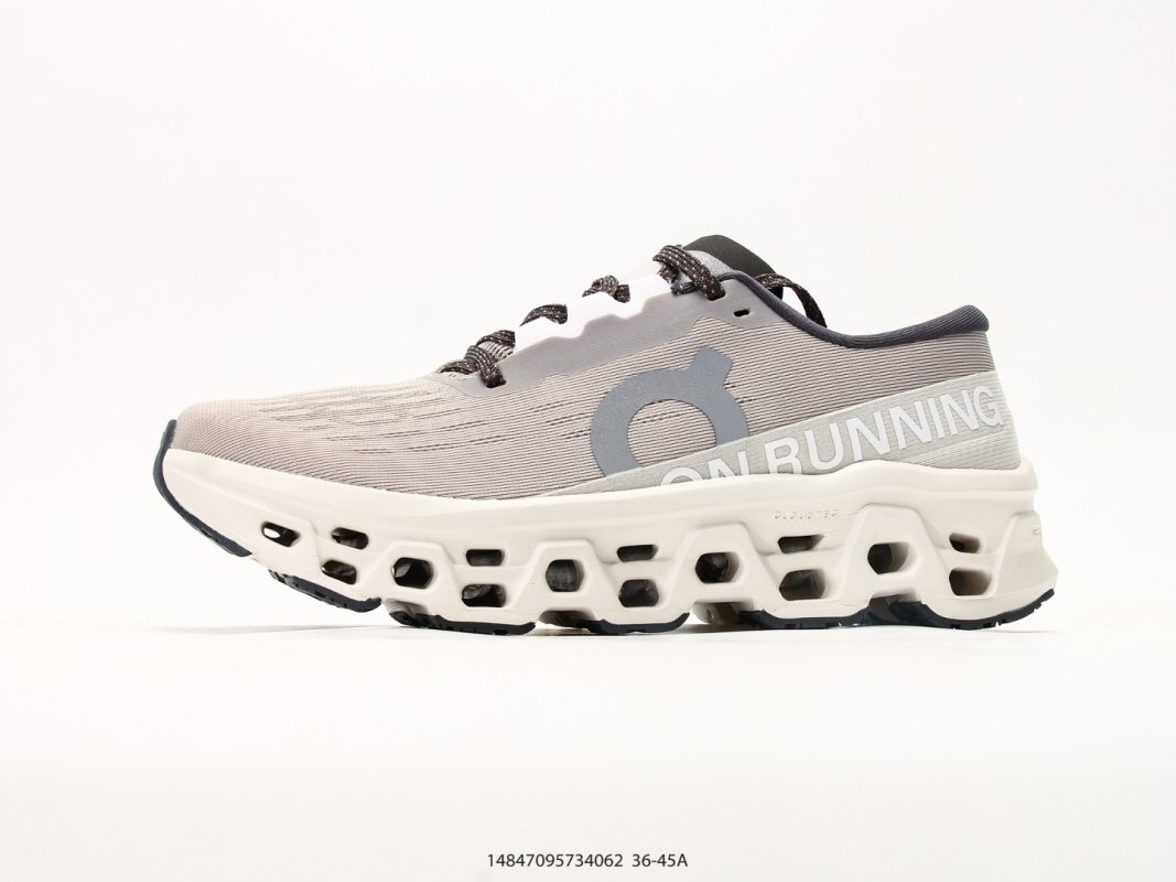 On Cloudmonster 3 Beige Grey Running Shoe