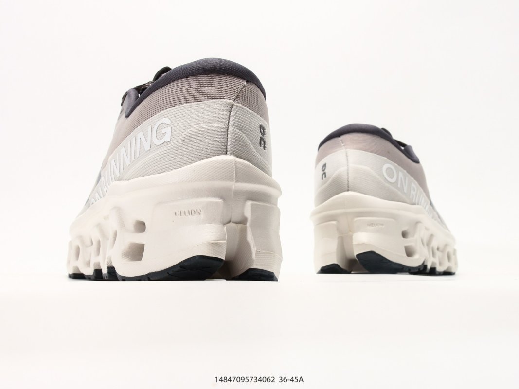 On Cloudmonster 3 Beige Grey Running Shoe view