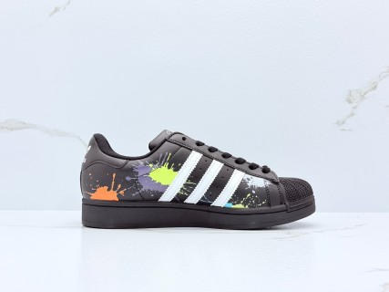 Adidas Superstar 2 Black White Shell Toe Low Top view 2
