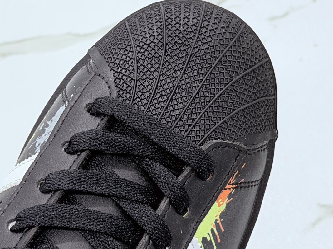 Adidas Superstar 2 Black White Shell Toe Low Top view