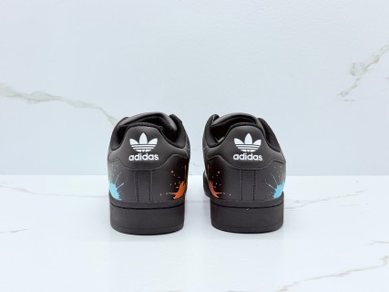 Adidas Superstar 2 Black White Shell Toe Low Top view 9