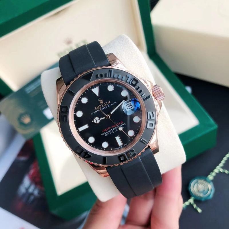 Rolex Yacht-Master 40mm Rose Gold Black Dial Replica Watch view