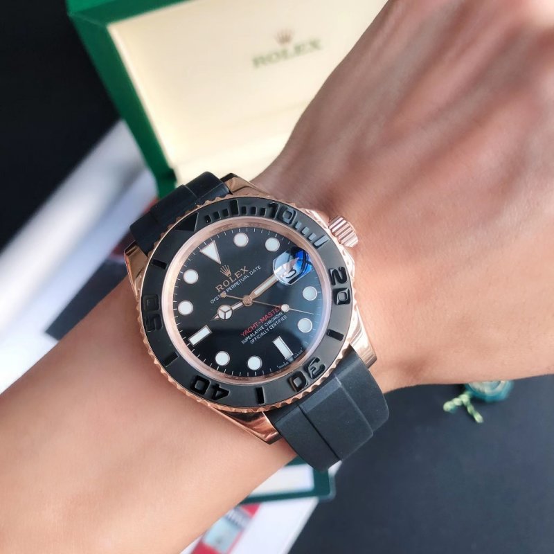 Rolex Yacht-Master 40mm Rose Gold Black Dial Replica Watch view