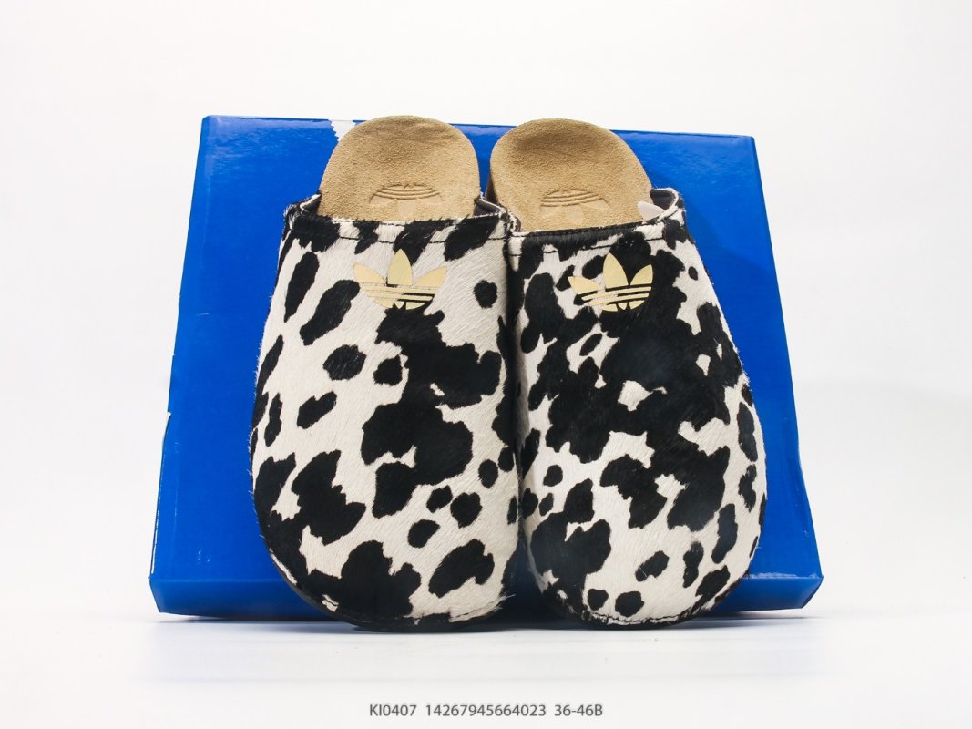 Adidas Superstar Adimule Mule Black White Cow Print