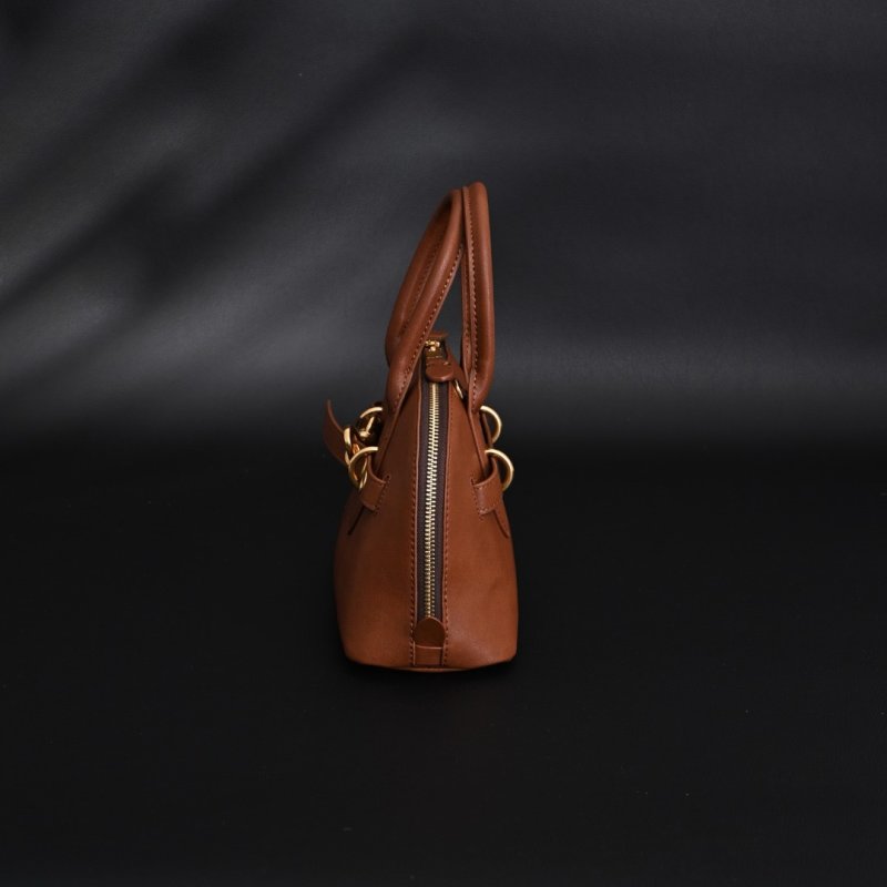Miu Miu Shell Bag Cognac Brown Leather Replica view