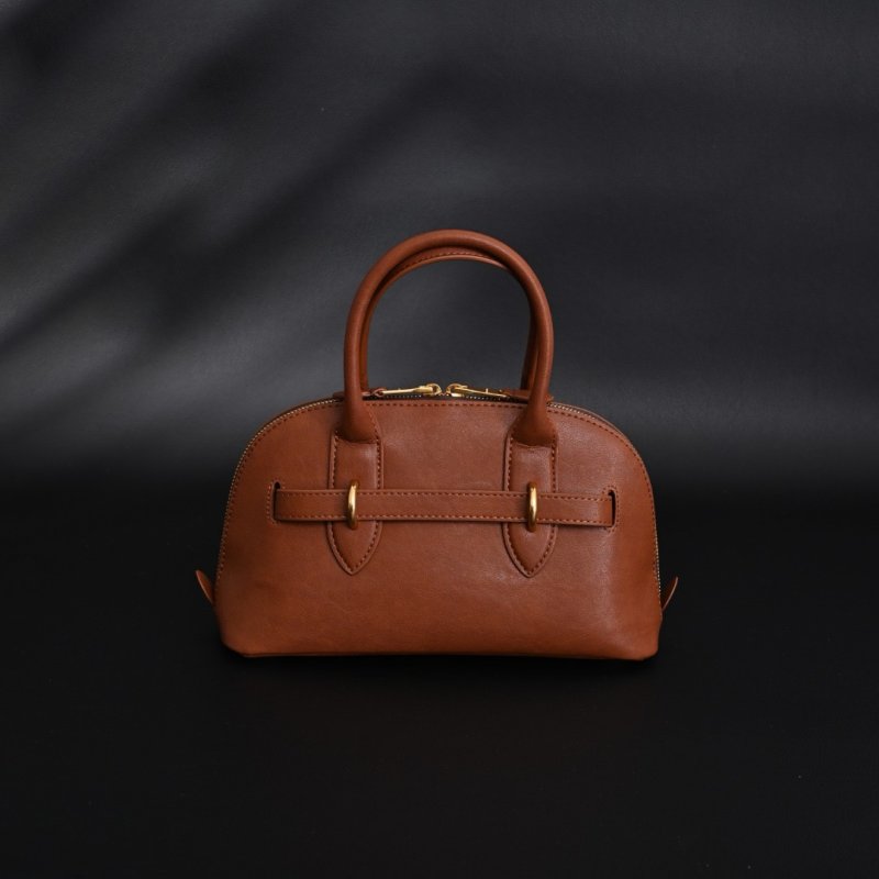 Miu Miu Shell Bag Cognac Brown Leather Replica view