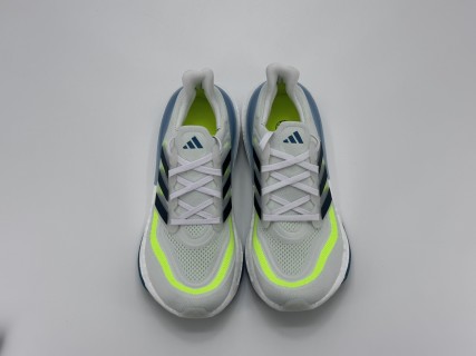 Adidas UltraBoost 23 White Blue Neon Yellow Running Shoe view 6