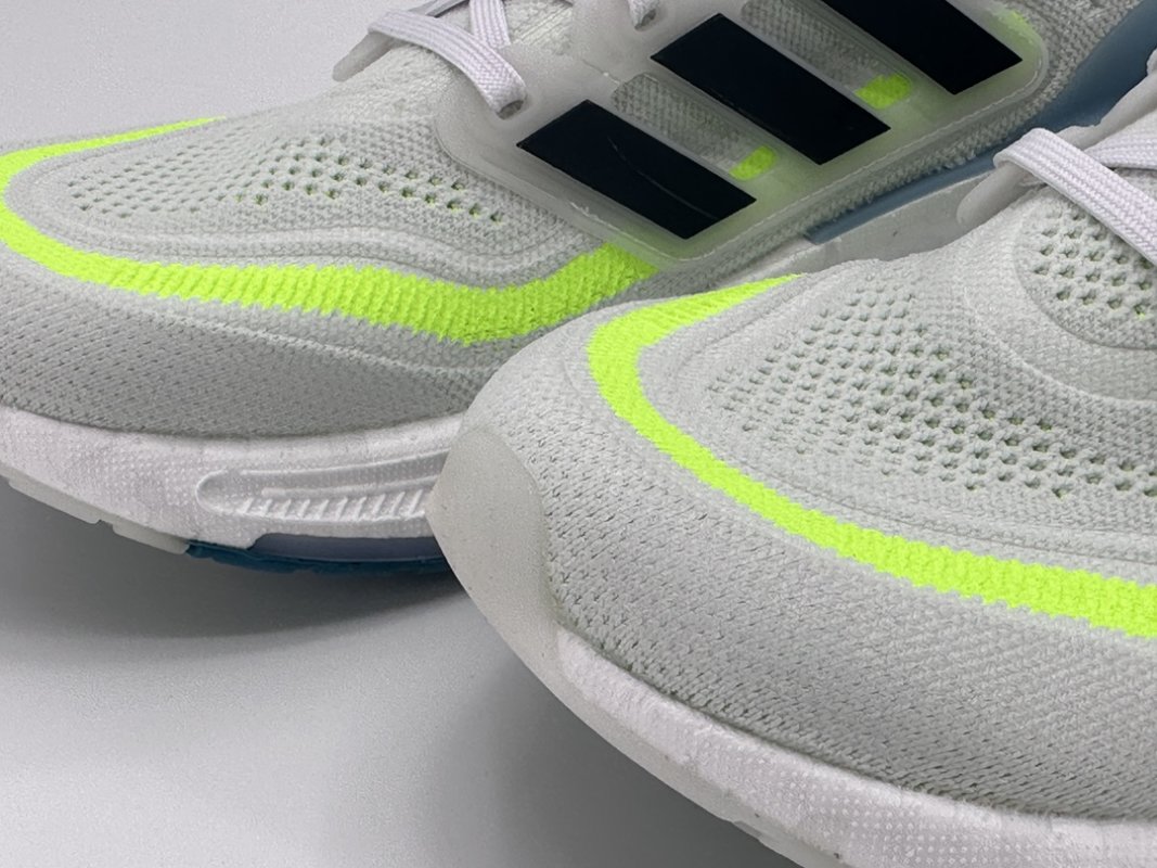 Adidas UltraBoost 23 White Blue Neon Yellow Running Shoe view