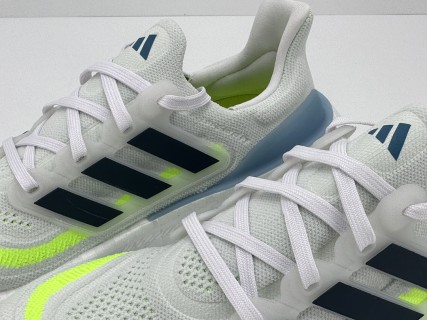 Adidas UltraBoost 23 White Blue Neon Yellow Running Shoe view 9