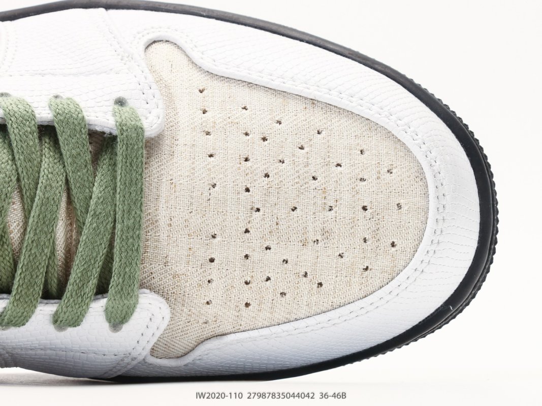 Jordan Air Jordan 1 Low White Black Sage Green UA Replica view