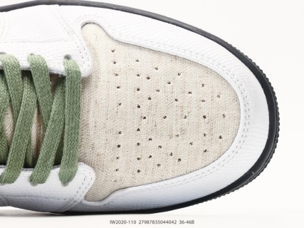 Jordan Air Jordan 1 Low White Black Sage Green UA Replica view 8