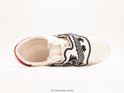 Gucci Ace Low Sneaker White Red Navy Web Stripe view 3
