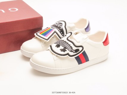Gucci Ace Low Sneaker White Red Navy Web Stripe view 9