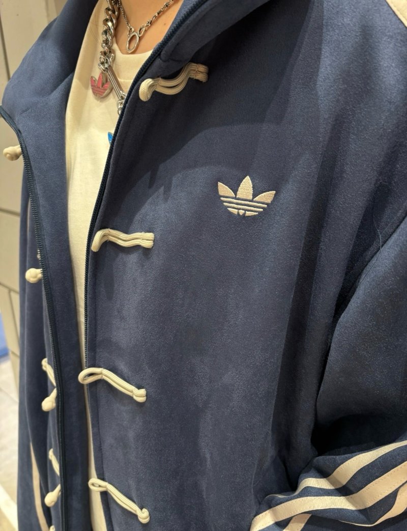 Adidas Originals Navy Gold Wool Blend Duffle Coat