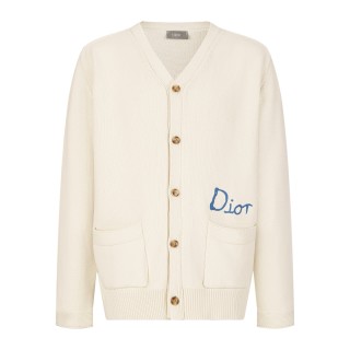 Dior For My premium Friends Embroidered Cotton Cardigan Cream