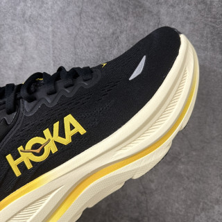 HOKA ONE ONE Bondi 9 Black Yellow Cream Low-Top Running Shoe view 7