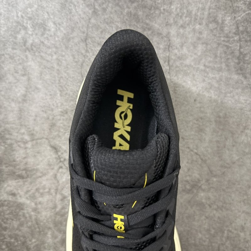 HOKA ONE ONE Bondi 9 Black Yellow Cream Low-Top Running Shoe view