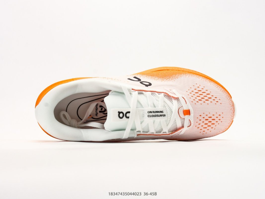 On Cloudmonster 3 White Orange Running Shoe view