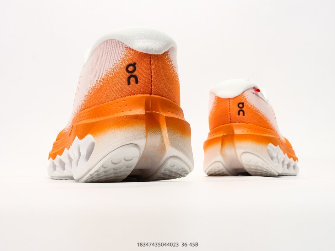 On Cloudmonster 3 White Orange Running Shoe view