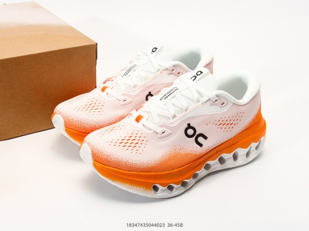 On Cloudmonster 3 White Orange Running Shoe view