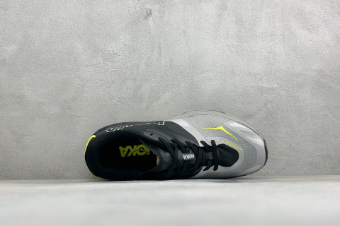HOKA Speedgoat 7 Black White Yellow Trail Running Shoe view 3