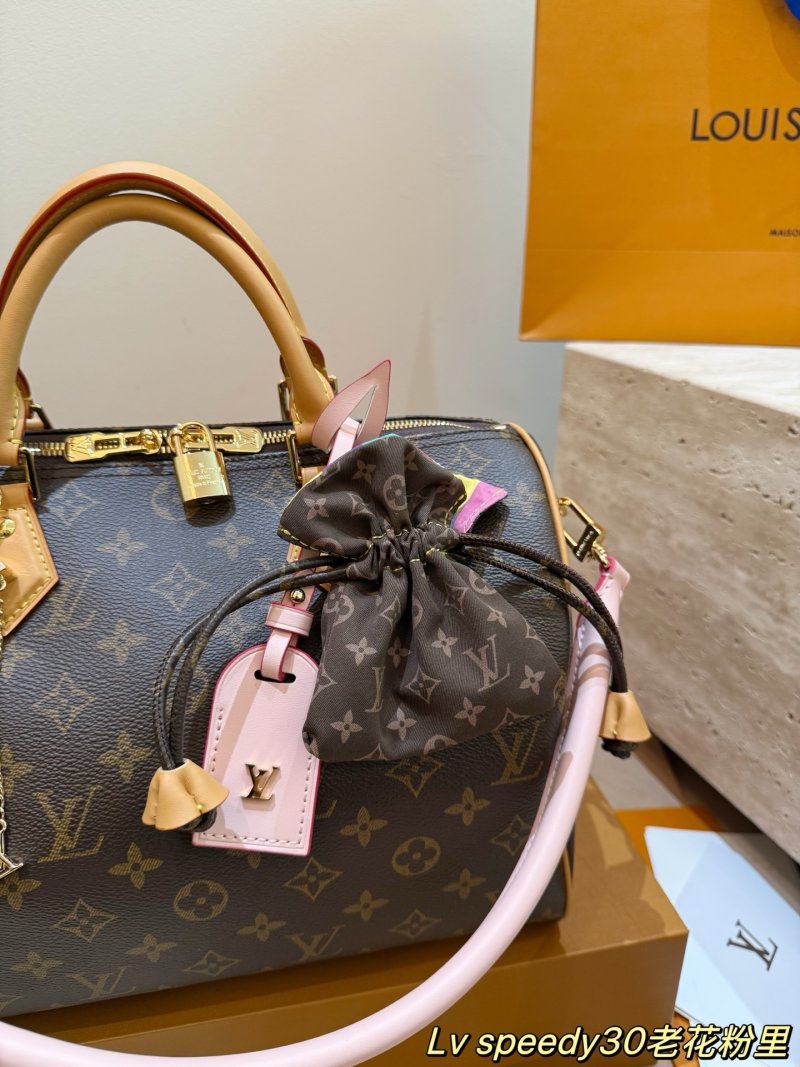 LV Speedy 30 Monogram Canvas Handbag - Brown/Tan view