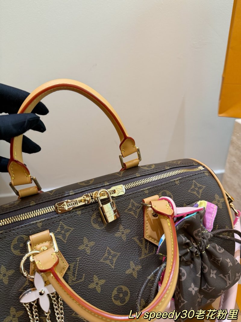 LV Speedy 30 Monogram Canvas Handbag - Brown/Tan view