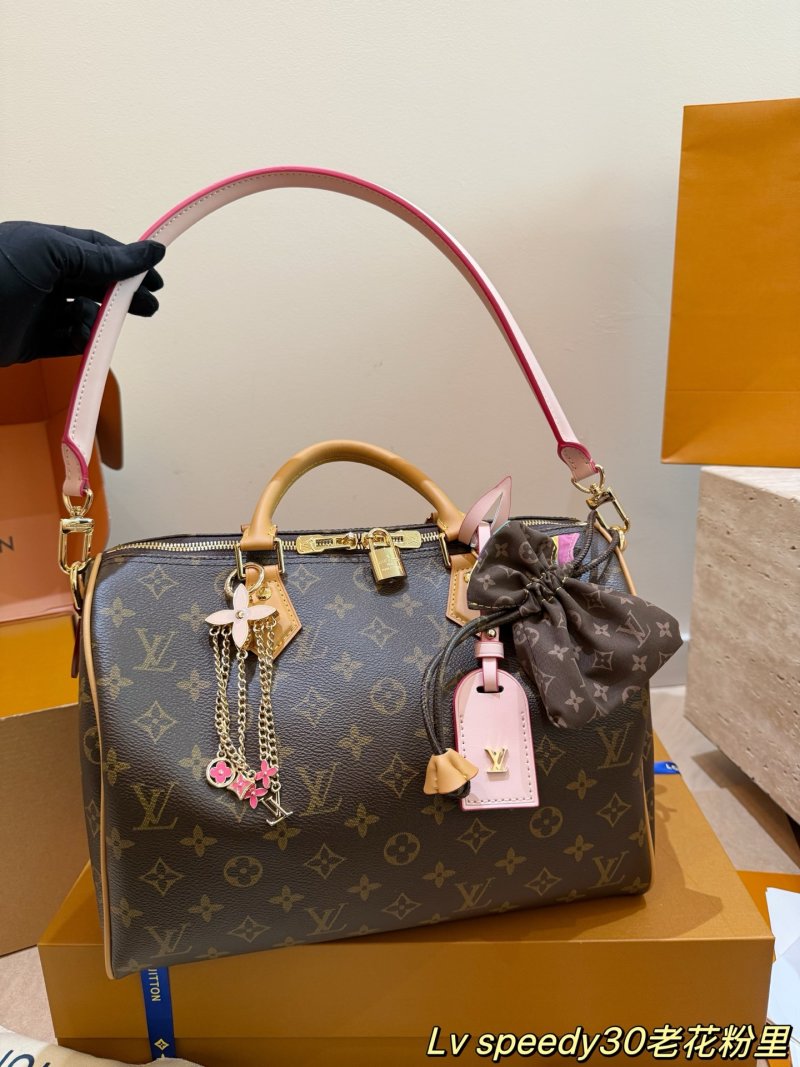 LV Speedy 30 Monogram Canvas Handbag - Brown/Tan view