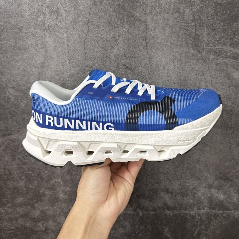 On Cloudmonster 3 Hyper Blue White Running Shoe view
