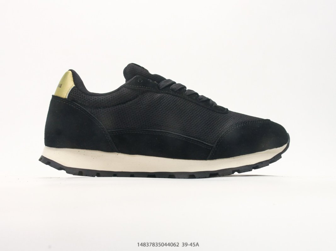 Armani Exchange AX Runner Black Cream Suede Nylon Low Top view