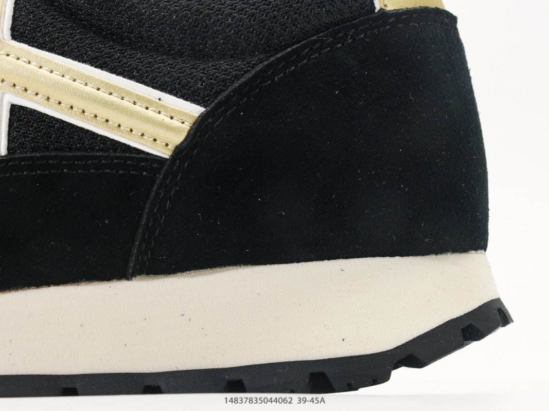 Armani Exchange AX Runner Black Cream Suede Nylon Low Top view