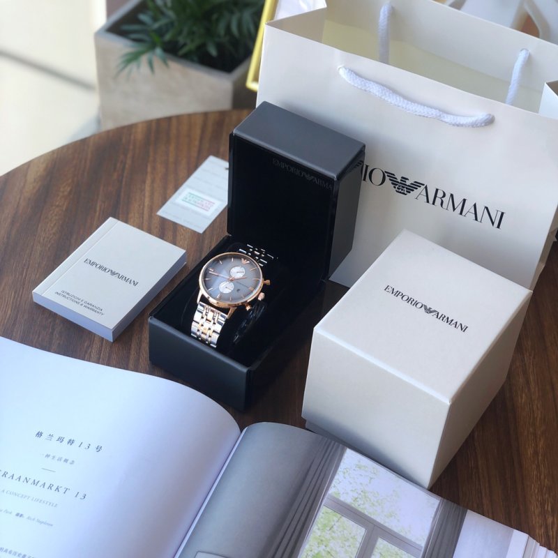 Armani AR1721 Silver Gradient Quartz Men's Watch - 40mm Steel Band