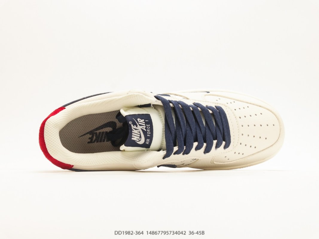 Nike Air Force 1 Low x Stussy Cream Navy Red DD1982-364 1:1 Rep view